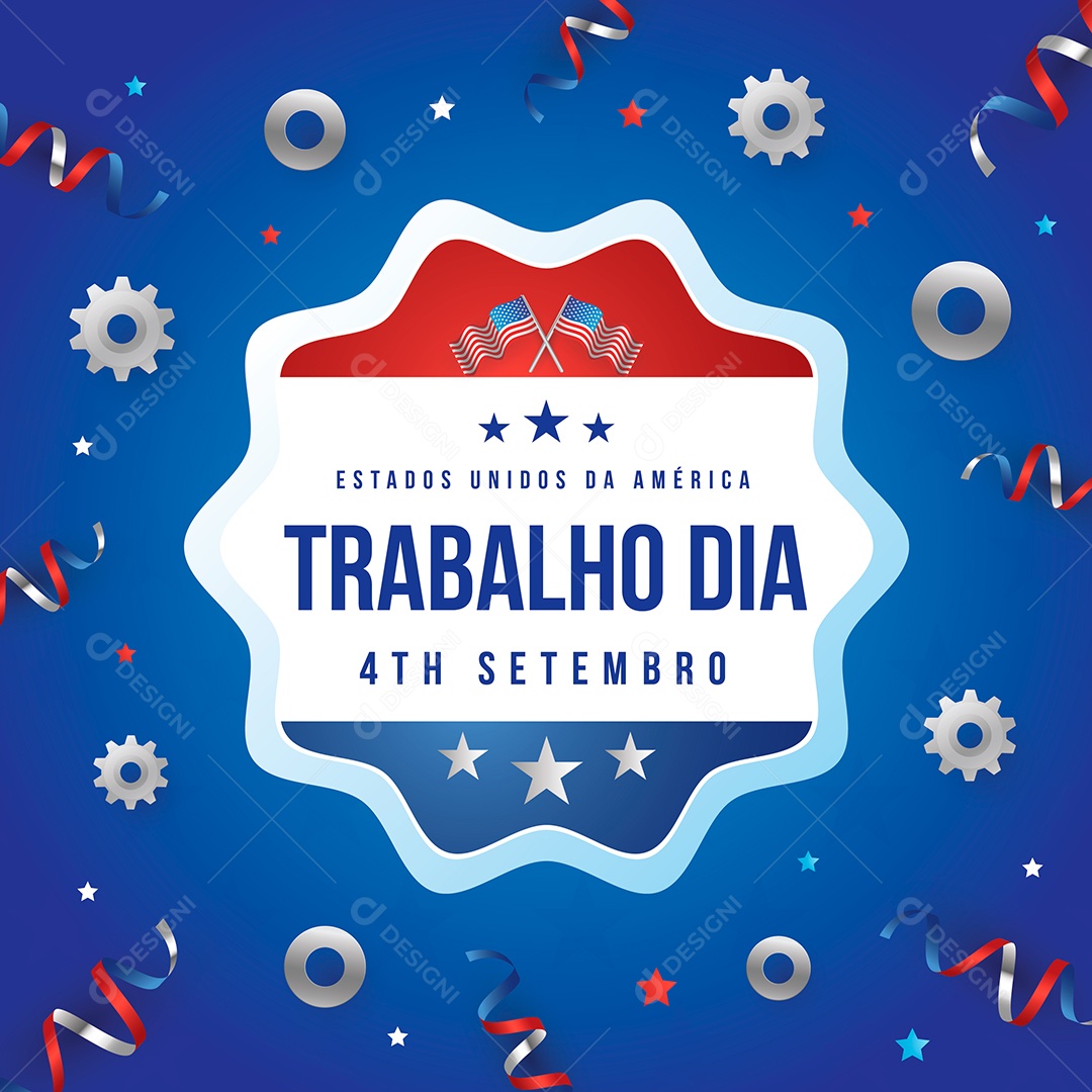 Feliz Dia do Trabalho Ilustração AI Editável