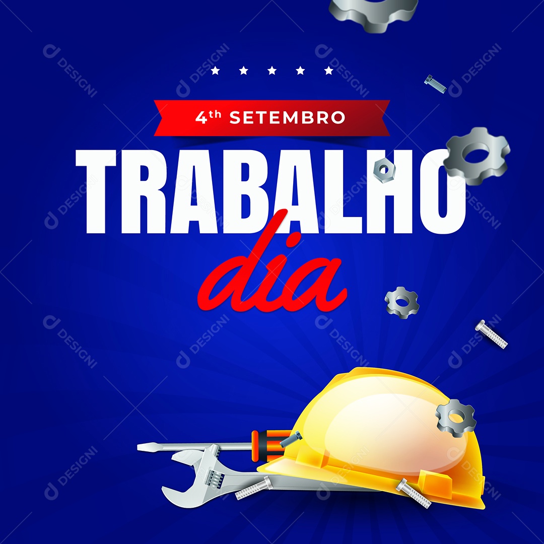 Feliz Dia do Trabalho Ilustração AI Editável