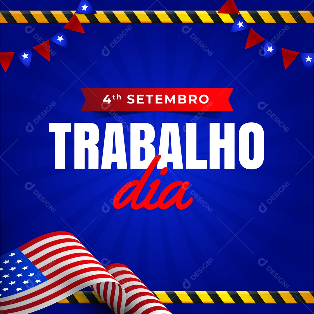 Feliz Dia do Trabalho Ilustração AI Editável