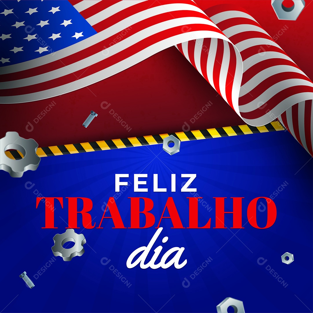 Feliz Dia do Trabalho Ilustração AI Editável