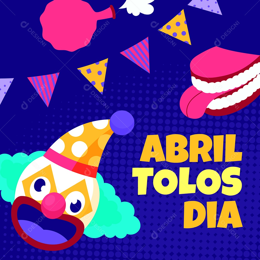 Dia da Mentira 01 de Abril Ilustração AI Editável