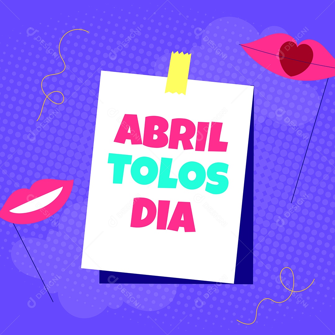 Dia da Mentira 01 de Abril Ilustração AI Editável