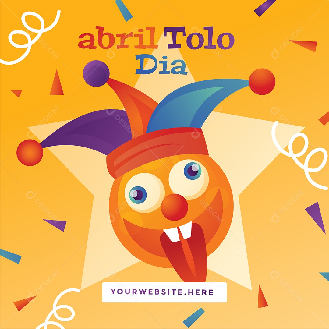 Dia da Mentira 01 de Abril Ilustração AI Editável