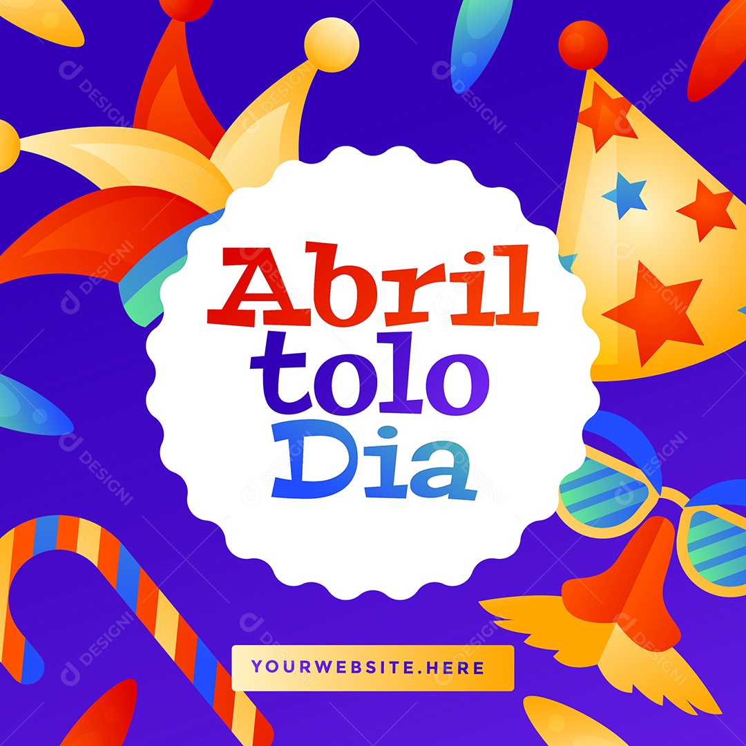 Dia da Mentira 01 de Abril Ilustração AI Editável