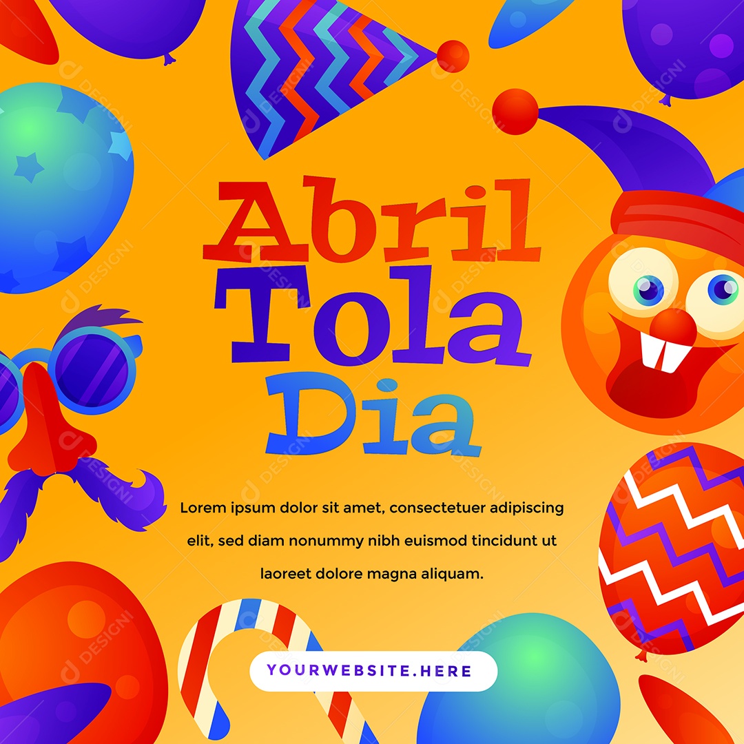 Dia da Mentira 01 de Abril Ilustração AI Editável