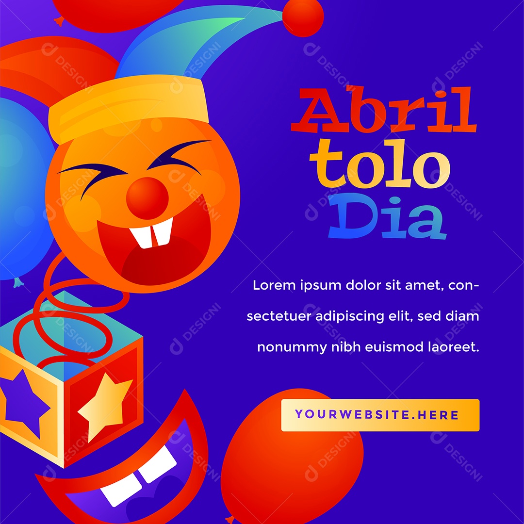 Dia da Mentira 01 de Abril Ilustração AI Editável