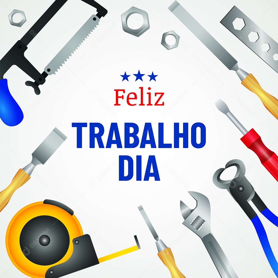 Feliz Dia do Trabalho Ilustração AI Editável