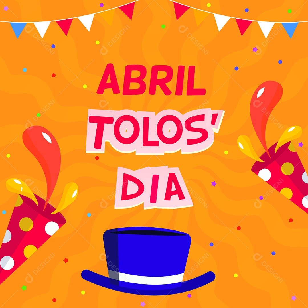 Dia da Mentira 01 de Abril Ilustração AI Editável