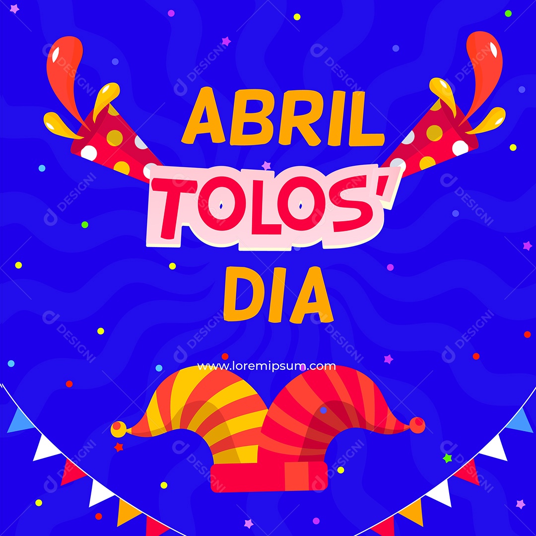 Dia da Mentira 01 de Abril Ilustração AI Editável