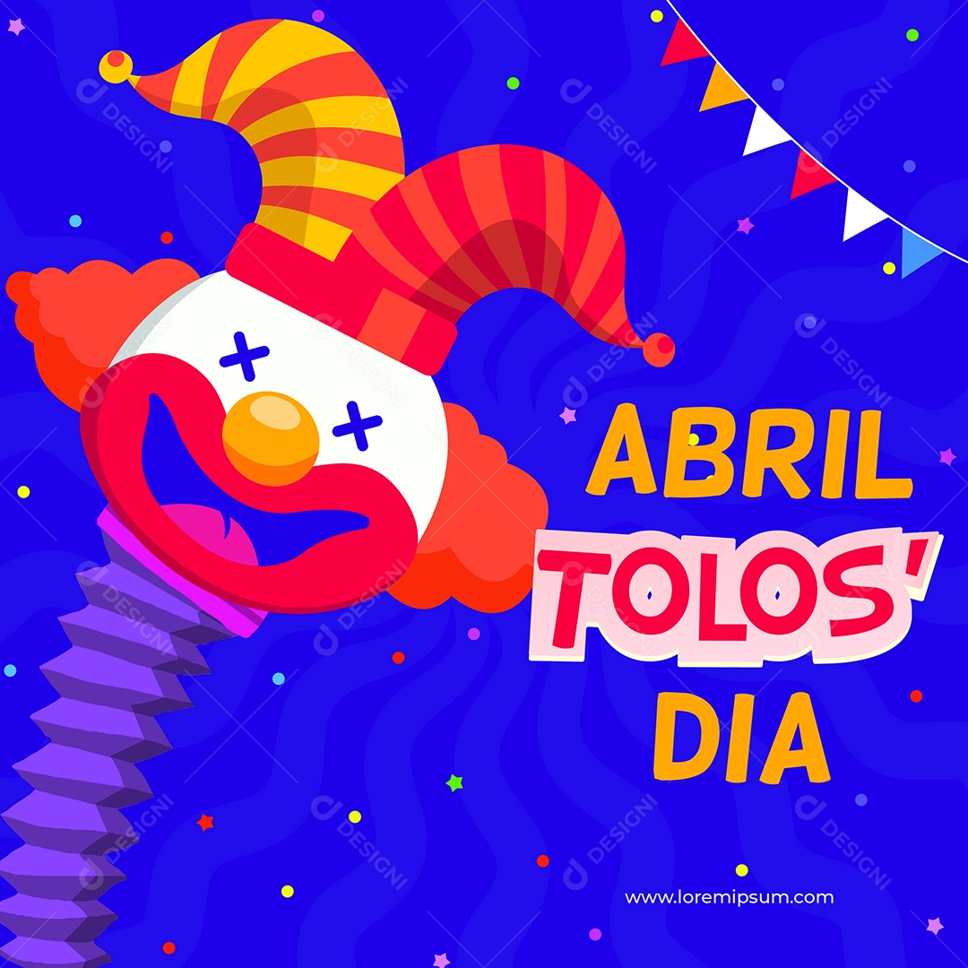 Dia da Mentira 01 de Abril Ilustração AI Editável