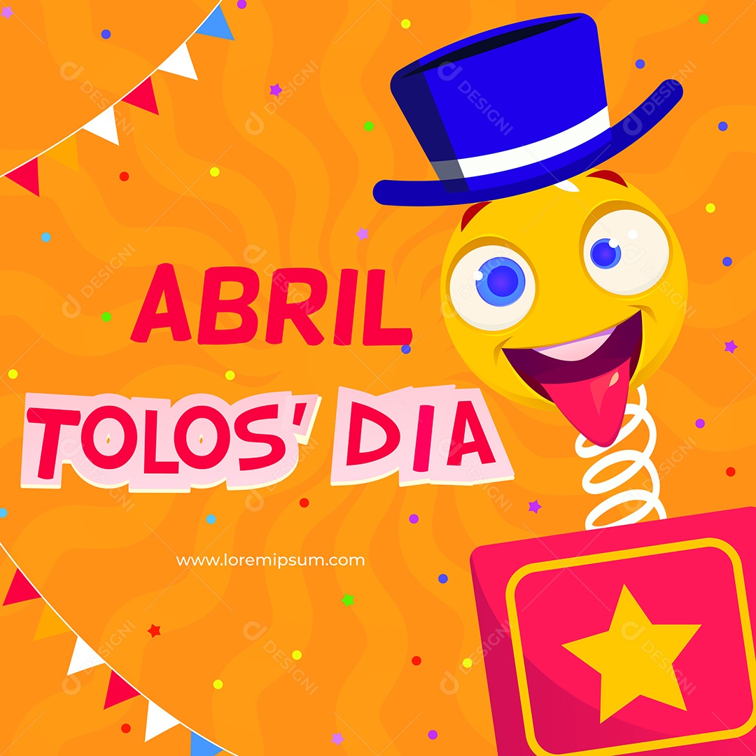 Dia da Mentira 01 de Abril Ilustração AI Editável