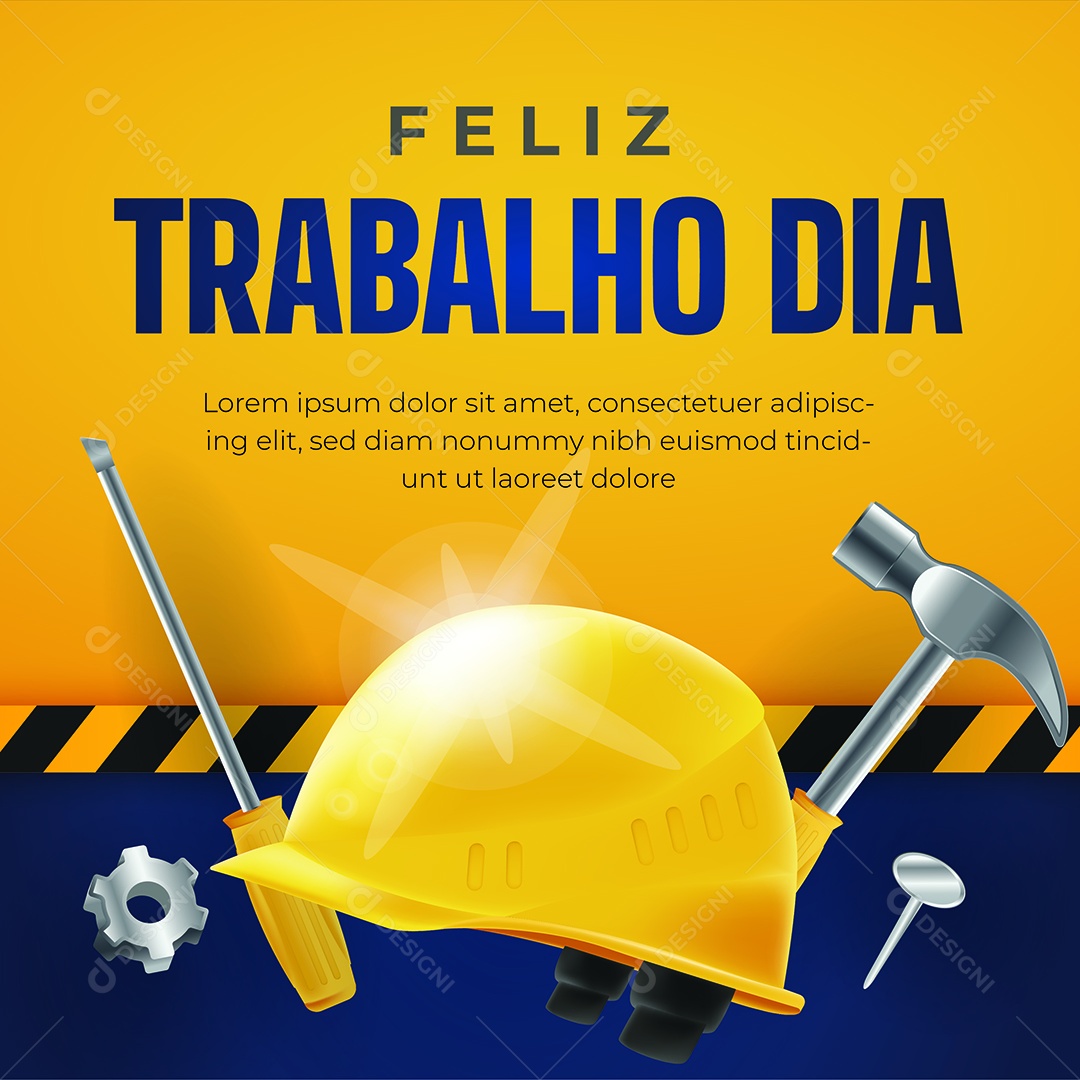 Feliz Dia do Trabalho Ilustração AI Editável