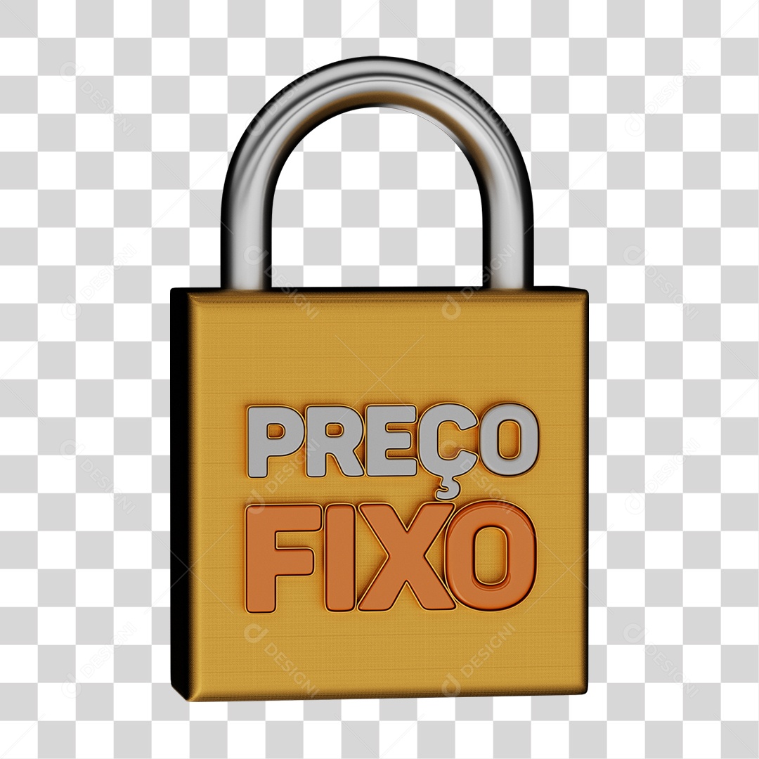Selo 3D Preço Baixo Cadeado PNG Transparente