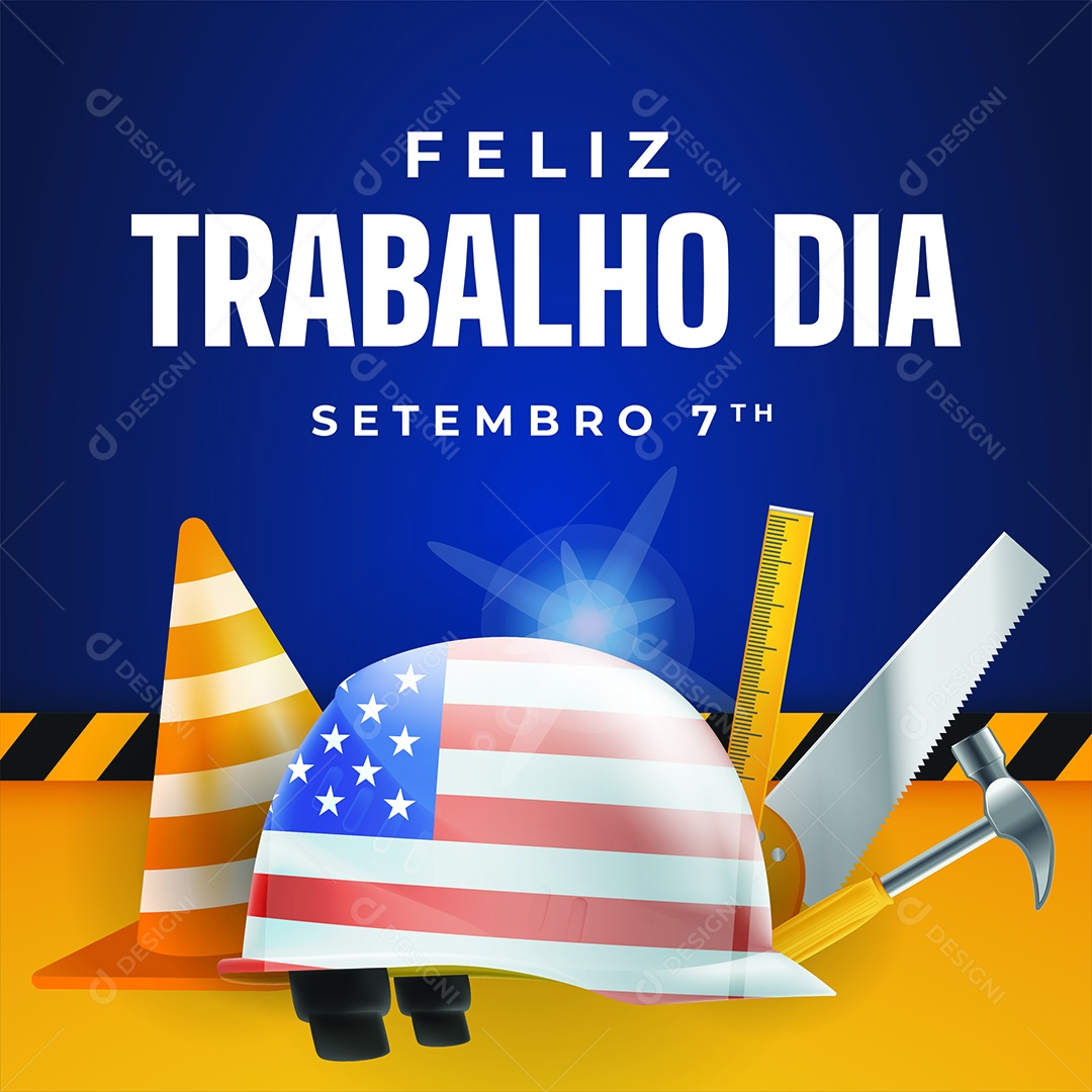 Feliz Dia do Trabalho Ilustração AI Editável