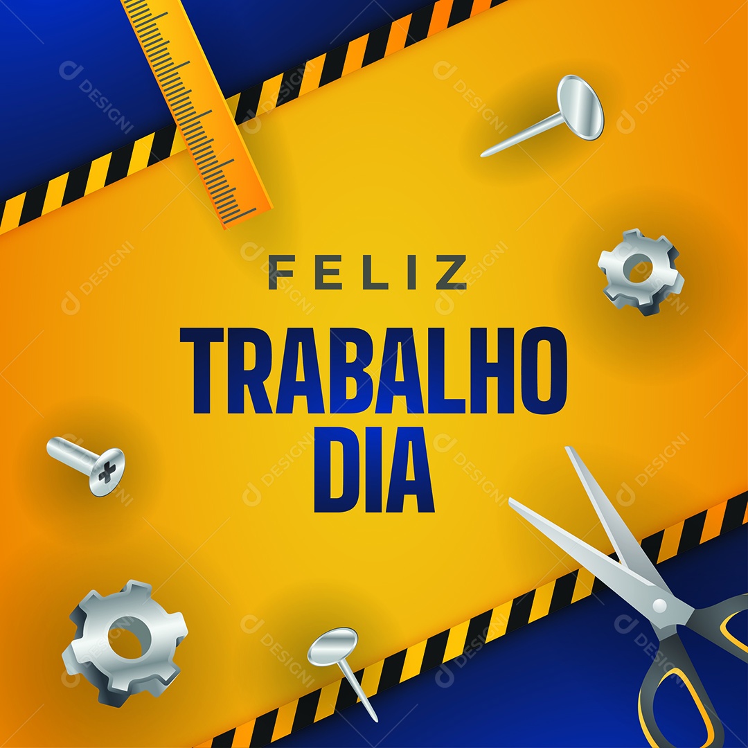 Feliz Dia do Trabalho Ilustração AI Editável