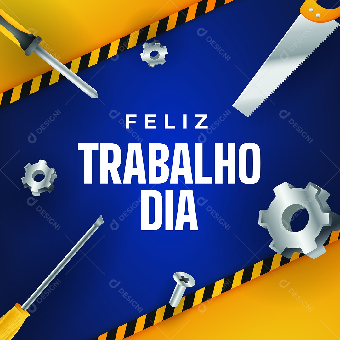 Feliz Dia do Trabalho Ilustração AI Editável
