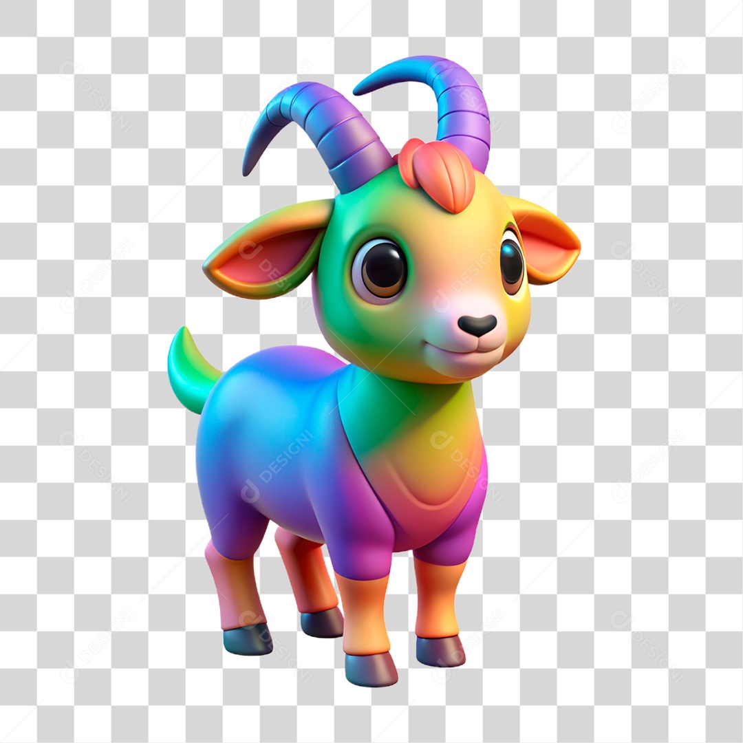 Mascote 3D Cabra PNG Transparente