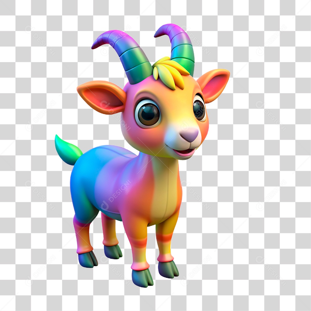 Mascote 3D Cabra PNG Transparente