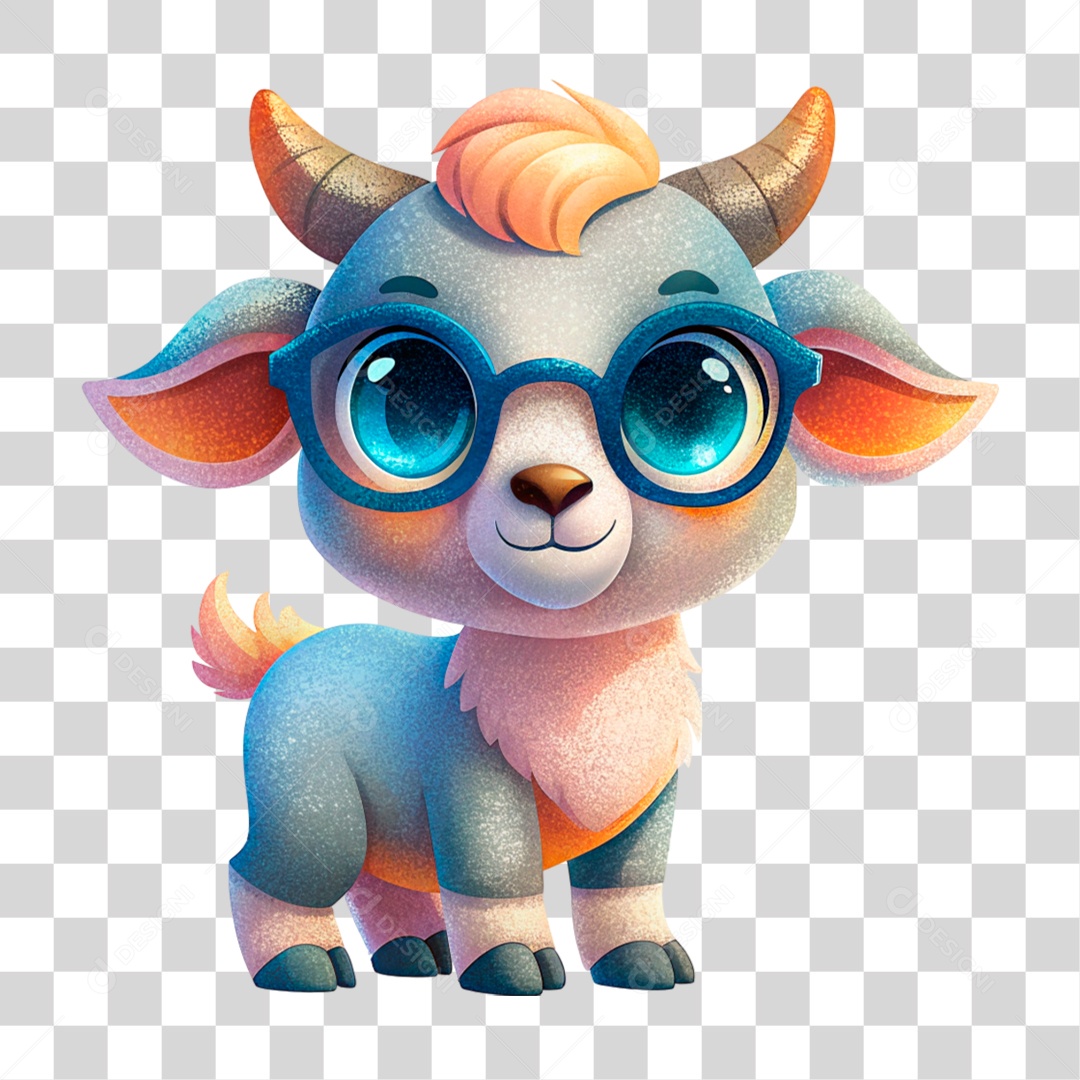 Mascote 3D Cabra PNG Transparente
