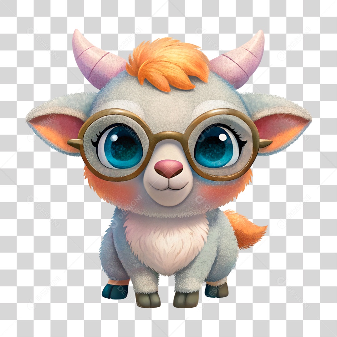 Mascote 3D Cabra PNG Transparente