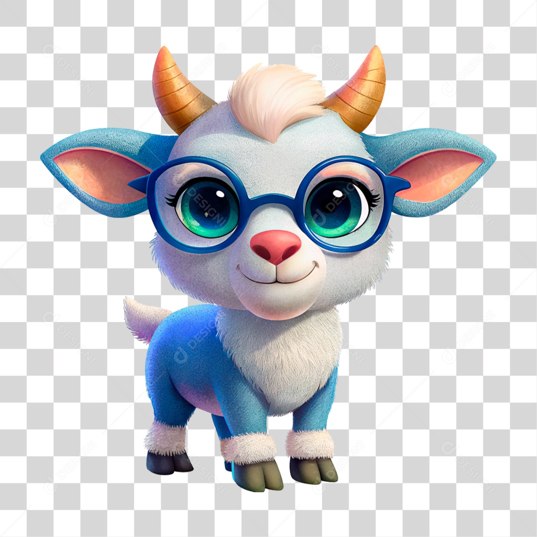 Mascote 3D Cabra PNG Transparente