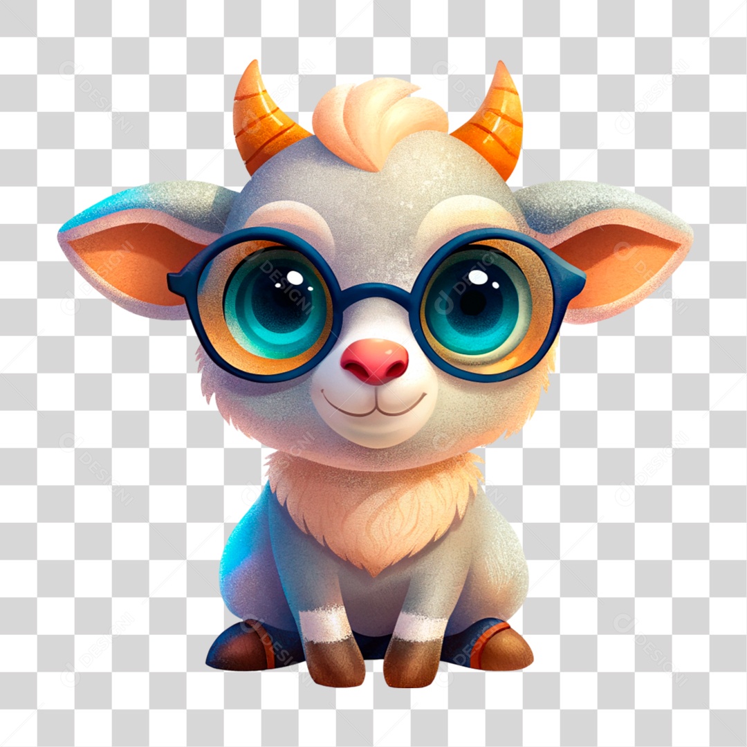 Mascote 3D Cabra PNG Transparente