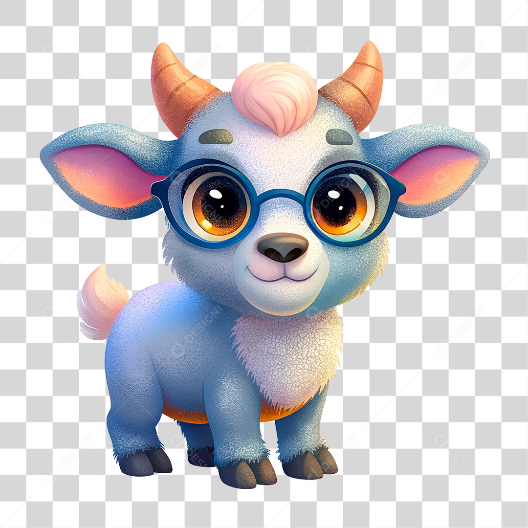 Mascote 3D Cabra PNG Transparente