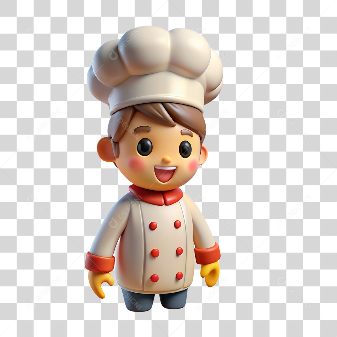 Personagem 3D Chef de Cozinha PNG Transparente