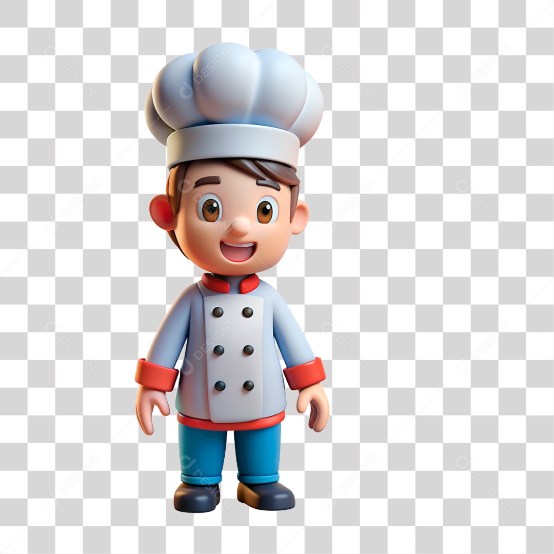 Personagem 3D Chef de Cozinha PNG Transparente
