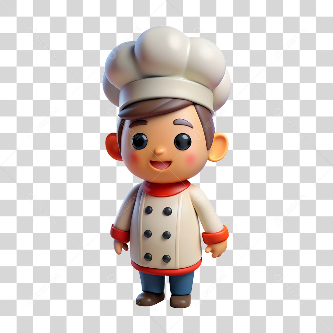 Personagem 3D Chef de Cozinha PNG Transparente