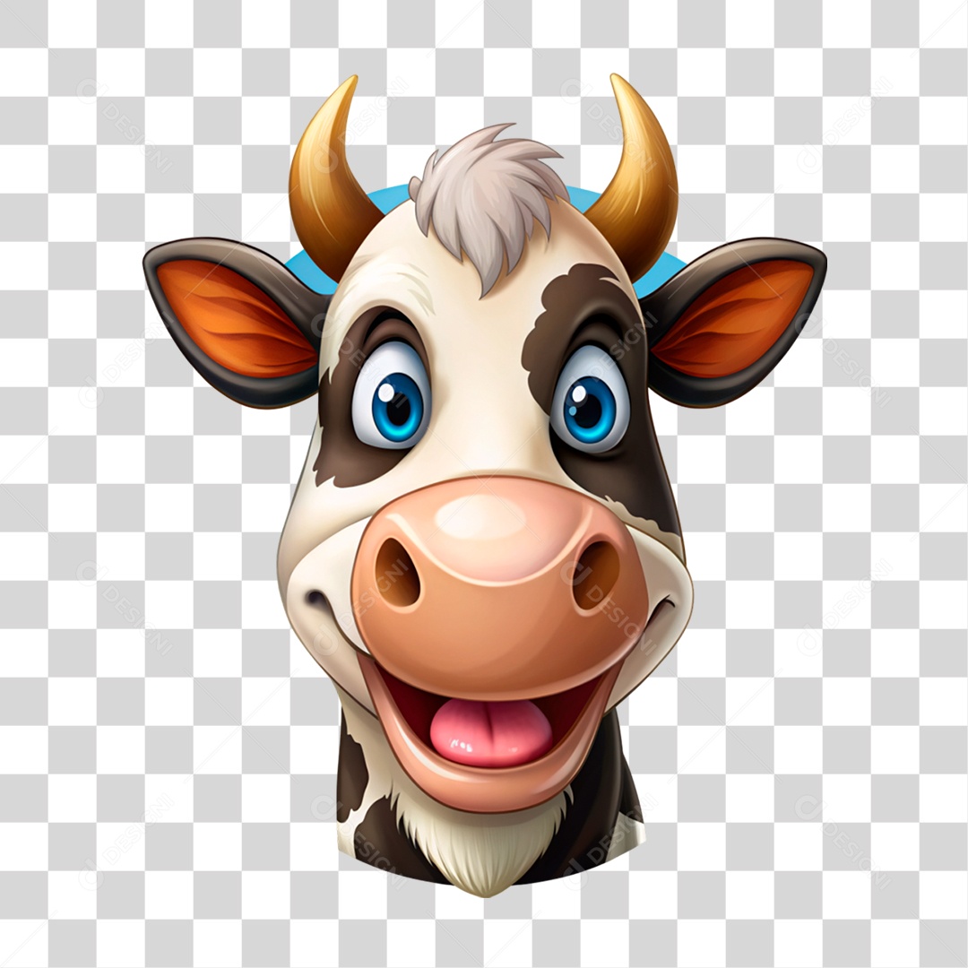 Mascote 3D Vaca Pintada PNG Transparente