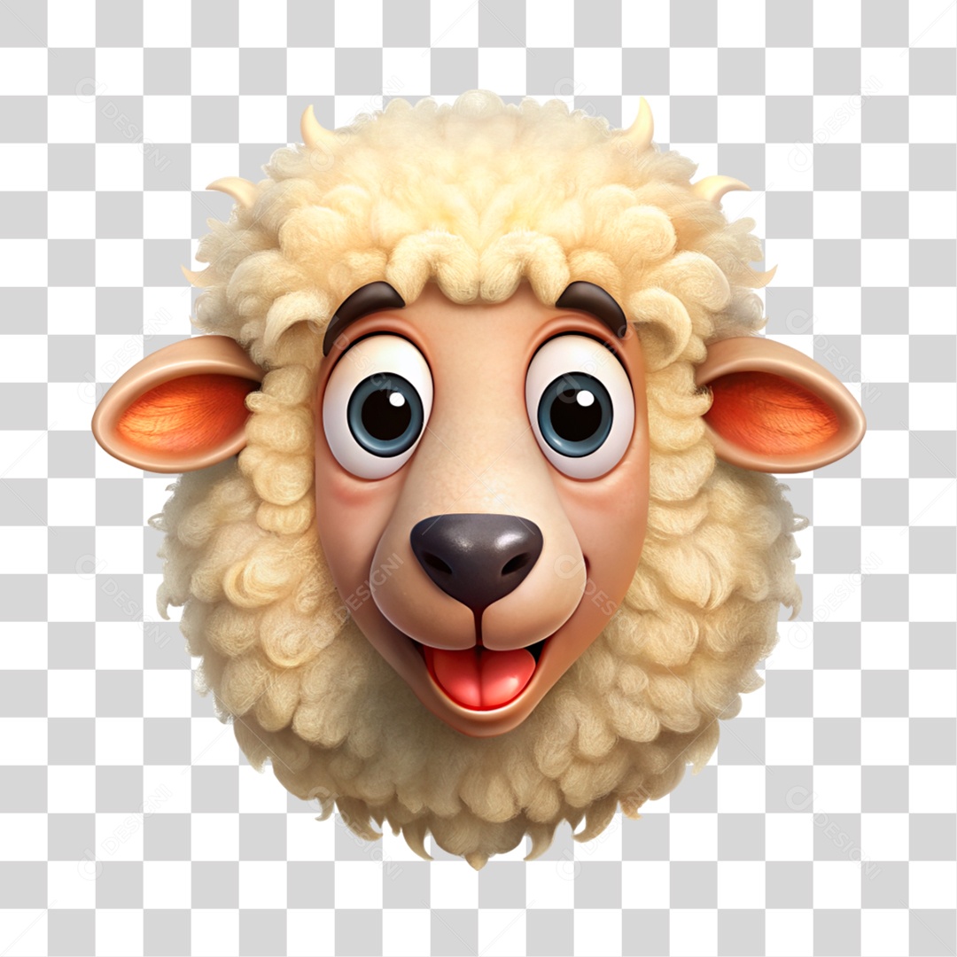 Mascote 3D Bode PNG Transparente