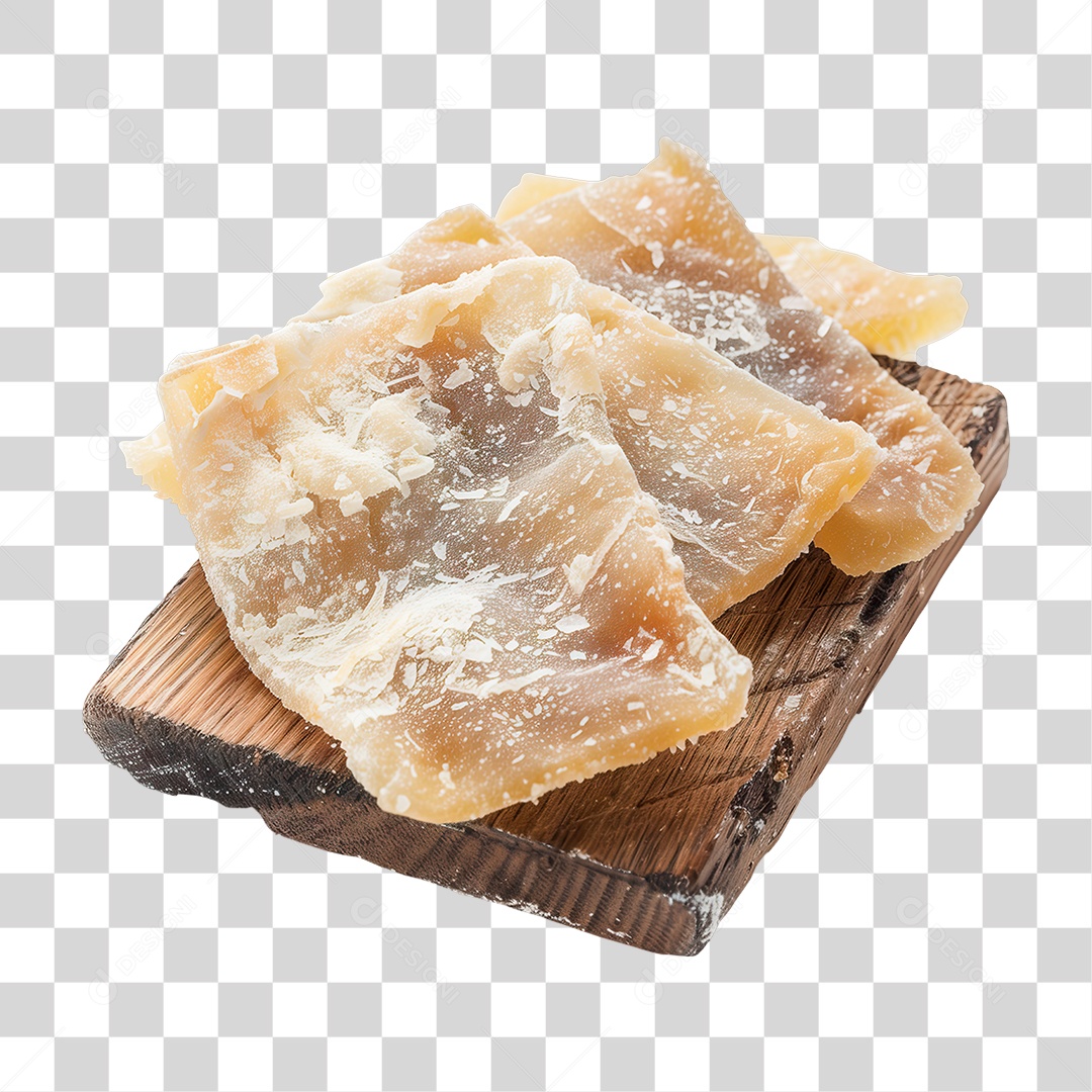 Peixe Bacalhau Salgado em Tábua de Madeira PNG Transparente