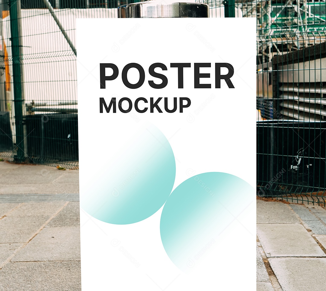 Mockup de Pôster Cartaz PSD Editável