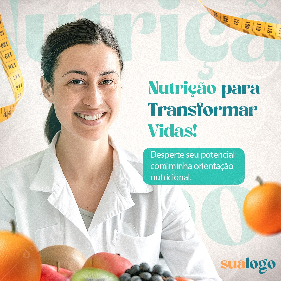 Nutricionista Nutrição para Transformar Vidas Social Media PSD Editável