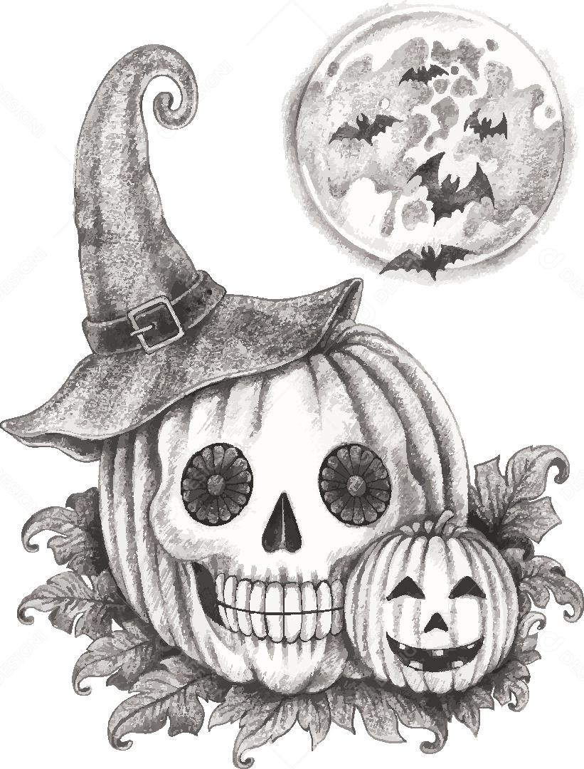 Estampa de Abóbora Ilustração Vetor EPS