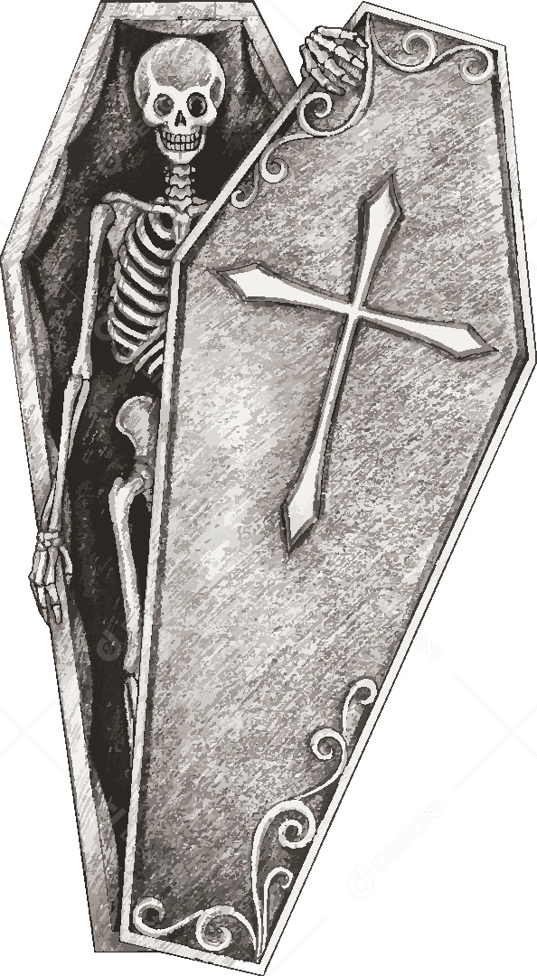 Estampa Caveira Ilustração Vetor EPS