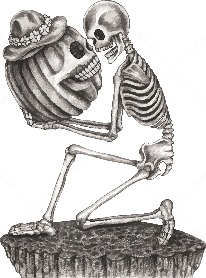 Estampa Caveira Ilustração Vetor EPS