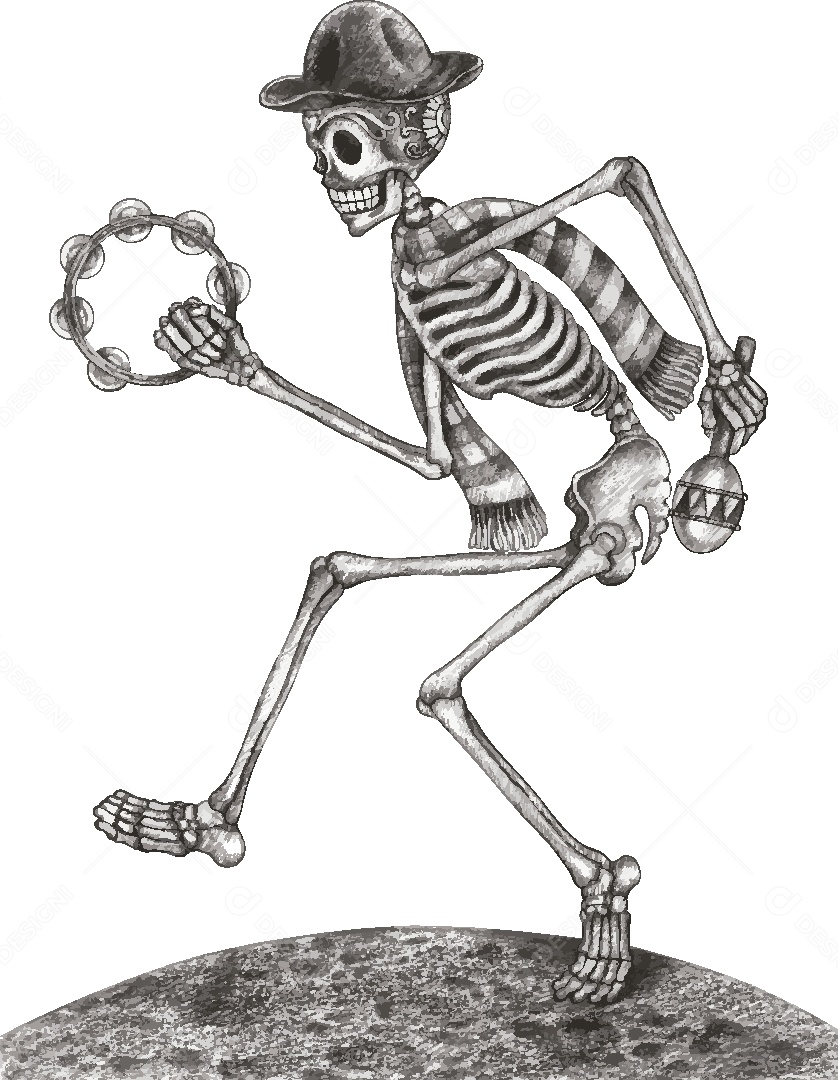 Estampa Caveira Ilustração Vetor EPS