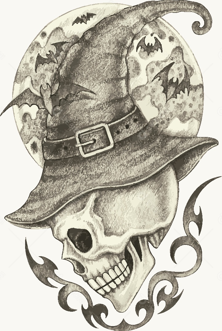 Estampa de Caveira Desenho Vetor EPS