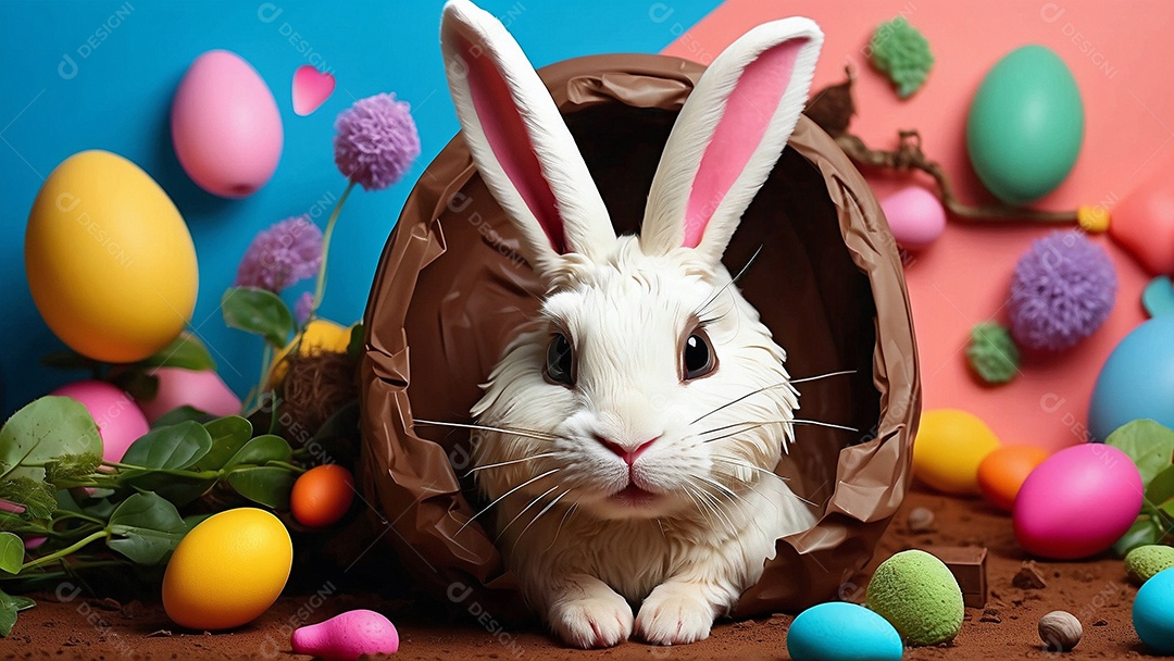 Coelho de Páscoa isolado para mídias sociais ou design