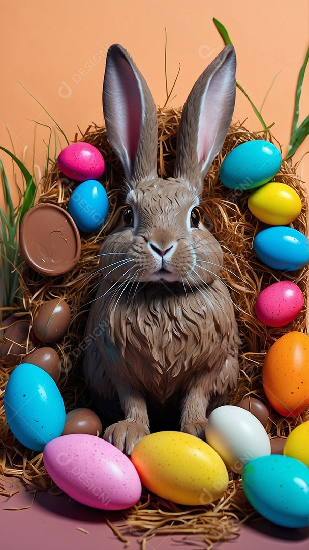 Coelho de Páscoa isolado para mídias sociais ou design