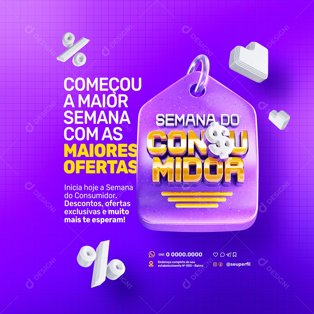 Semana do Consumidor com as Maiores Ofertas Social Media PSD Editável