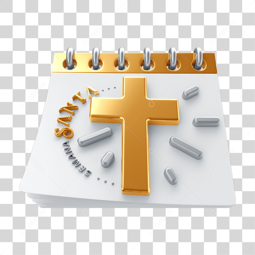 Elemento 3D Calendário Semana Santa PNG Transparente