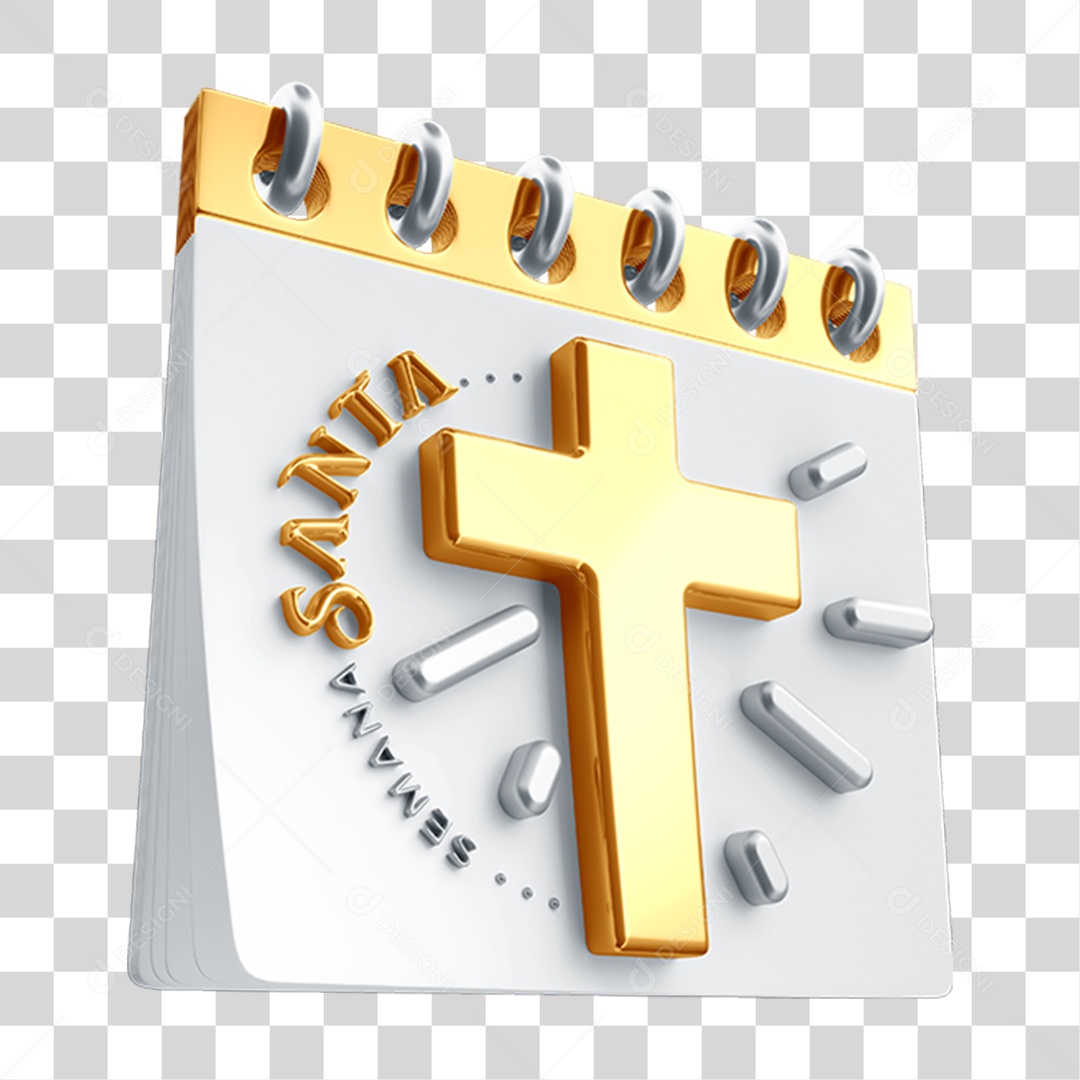 Elemento 3D Calendário Semana Santa PNG Transparente