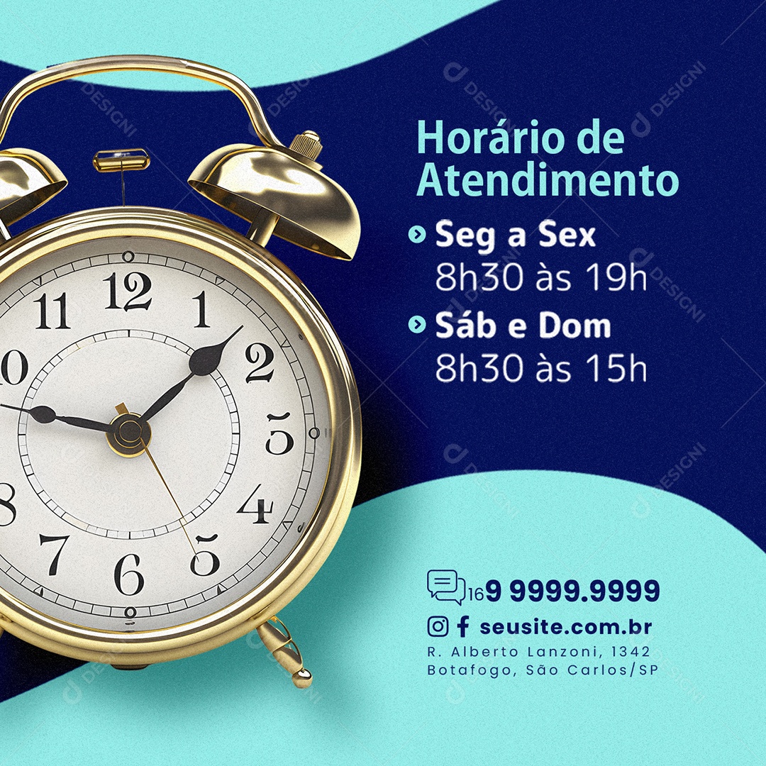 Social Media Clínica Médica Horário de Atendimento segunda a sexta PSD Editável