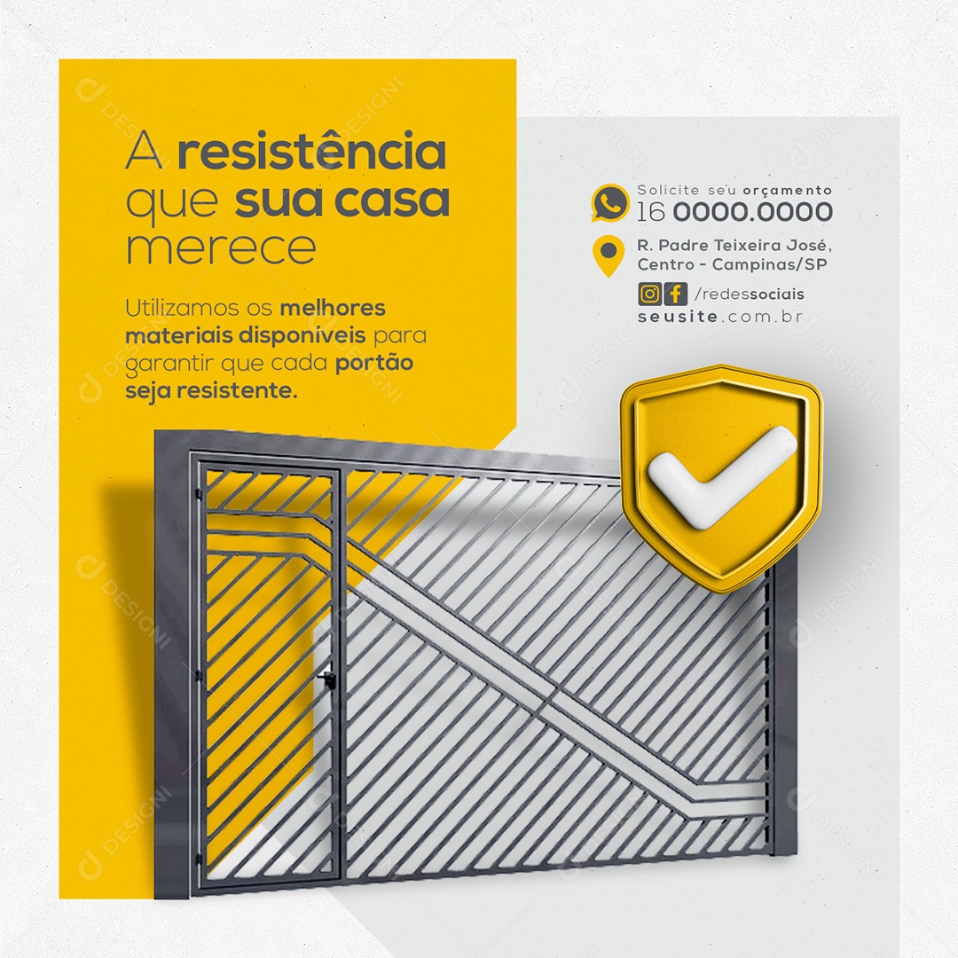 Serralheria A resistência que sua casa merece Social Media PSD Editável
