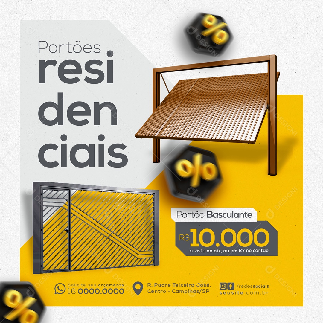 Locksmitheria Residential Gates Tilting Gate Social Media PSD Editable