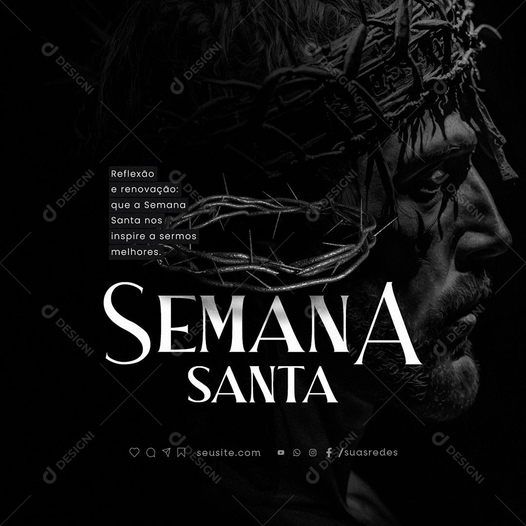 Semana Santa Reflexão e renovação Social Media PSD Editável