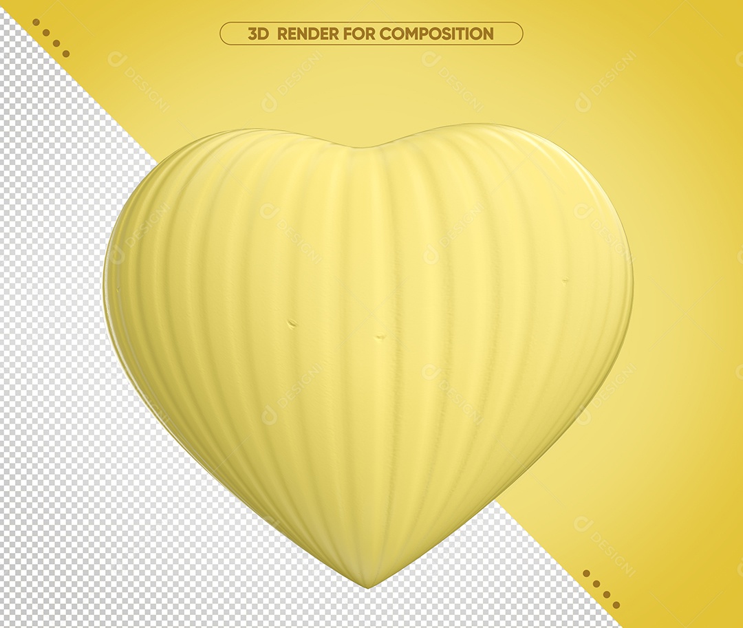 Coração de Chocolate Elemento 3D de Páscoa para Composição PSD